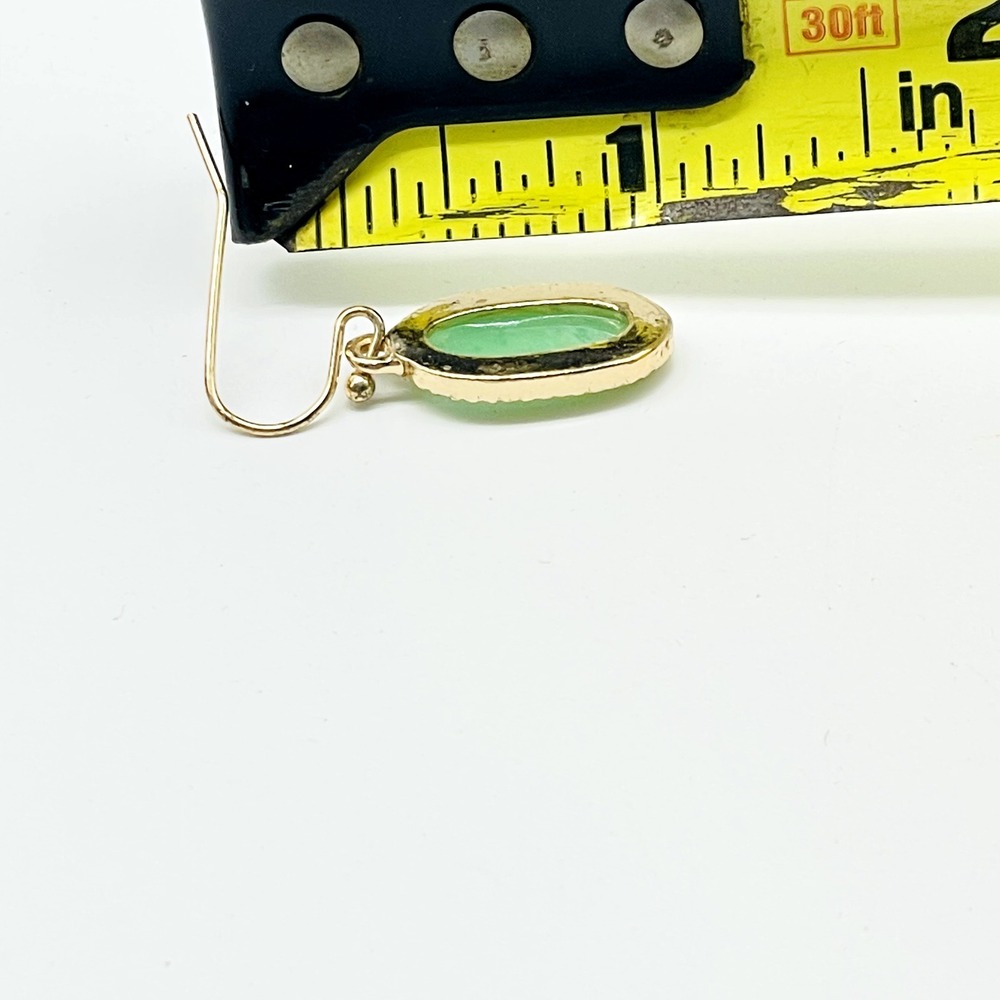 Crystal Avenue Opalescent Dangle Earrings Green Gold Tone Oval Pierced Jewelry - Picture 11 of 11